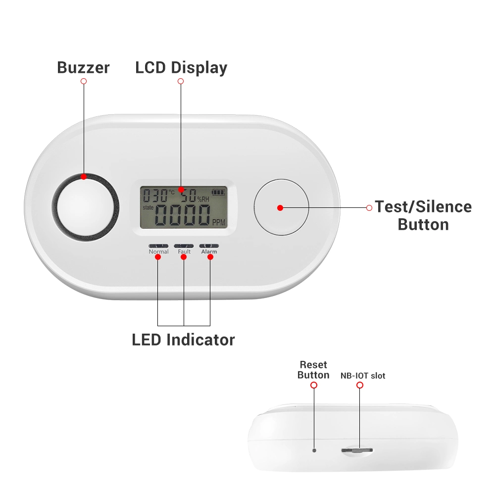 Wireless RF433 Interlinked Carbon Monoxide Detectors with En50219