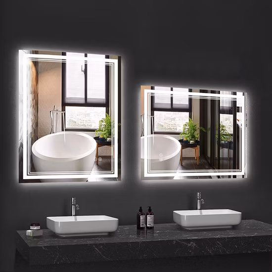 Wholesale Home Decoration Smart Glass Vanity Furniture LED Bathroom Wall Luminous Mirror